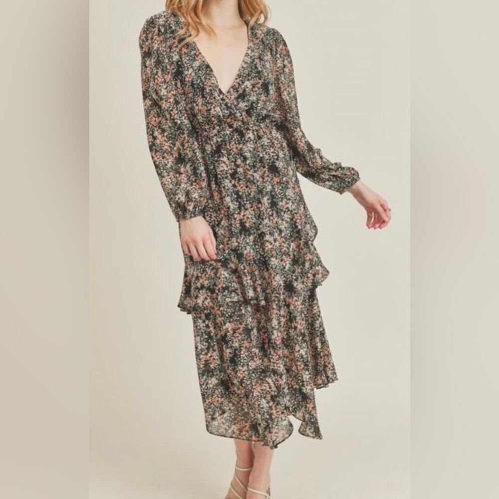Lush Floral Ruffle Dress NWT Size S